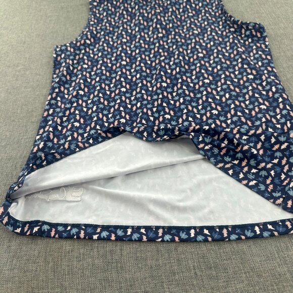 Coby Stevens Womens Golf Tank top Collared Medium Birds Print Blue Peach - Picture 9 of 10